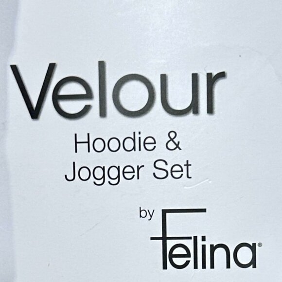 Felina Women's Luxe Velour Track Suit Size L Black Soft Loungewear Relax Fit NEW - Picture 3 of 11